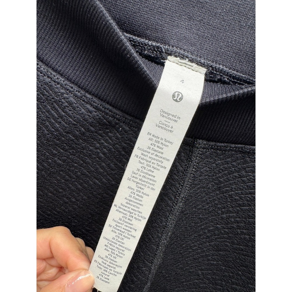Lululemon Engineered Warmth Pant‎ Women 4 Black Textured Wool Blend Joggers - Picture 7 of 10